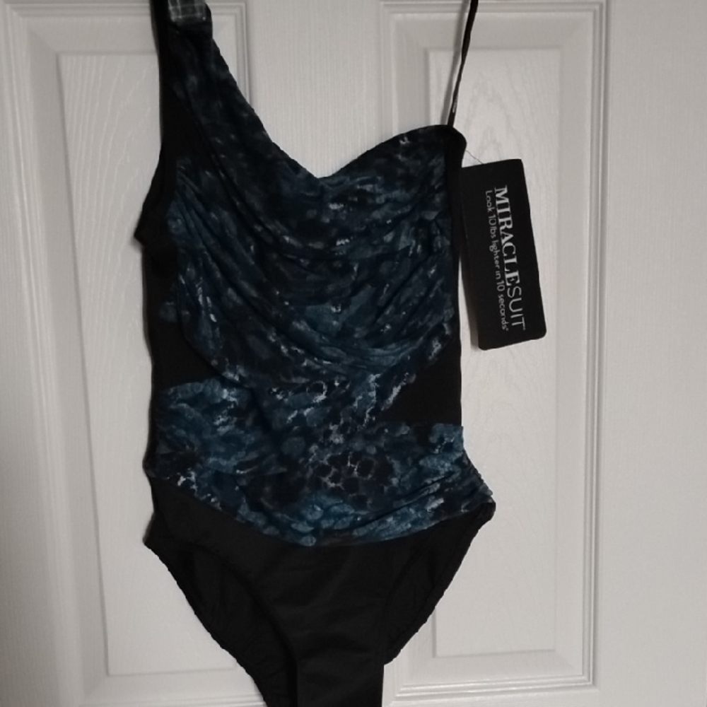 Miraclesuit Navy and Black One-Piece Swimsuit